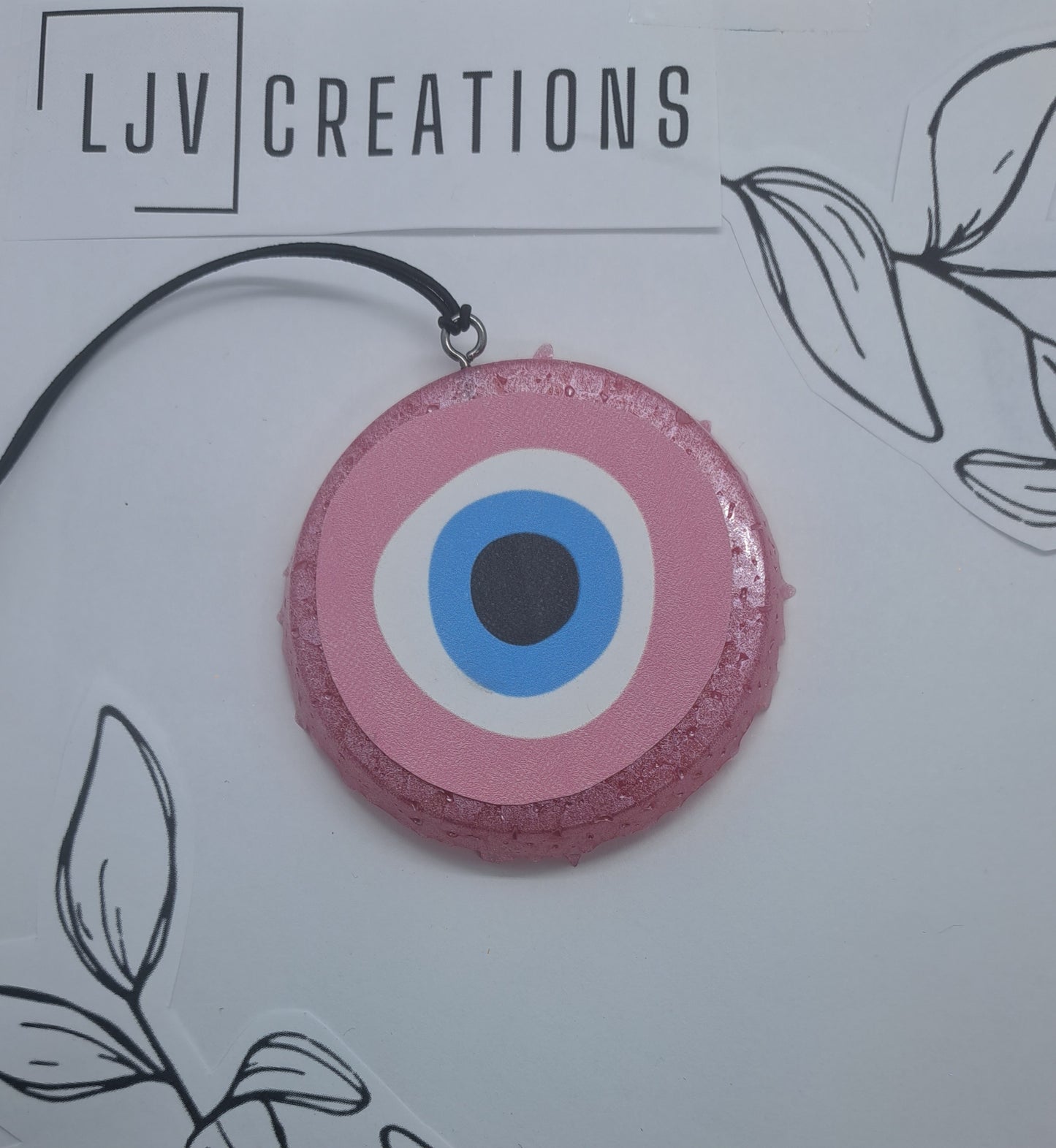 3" Round Pink Evil Eye Freshie