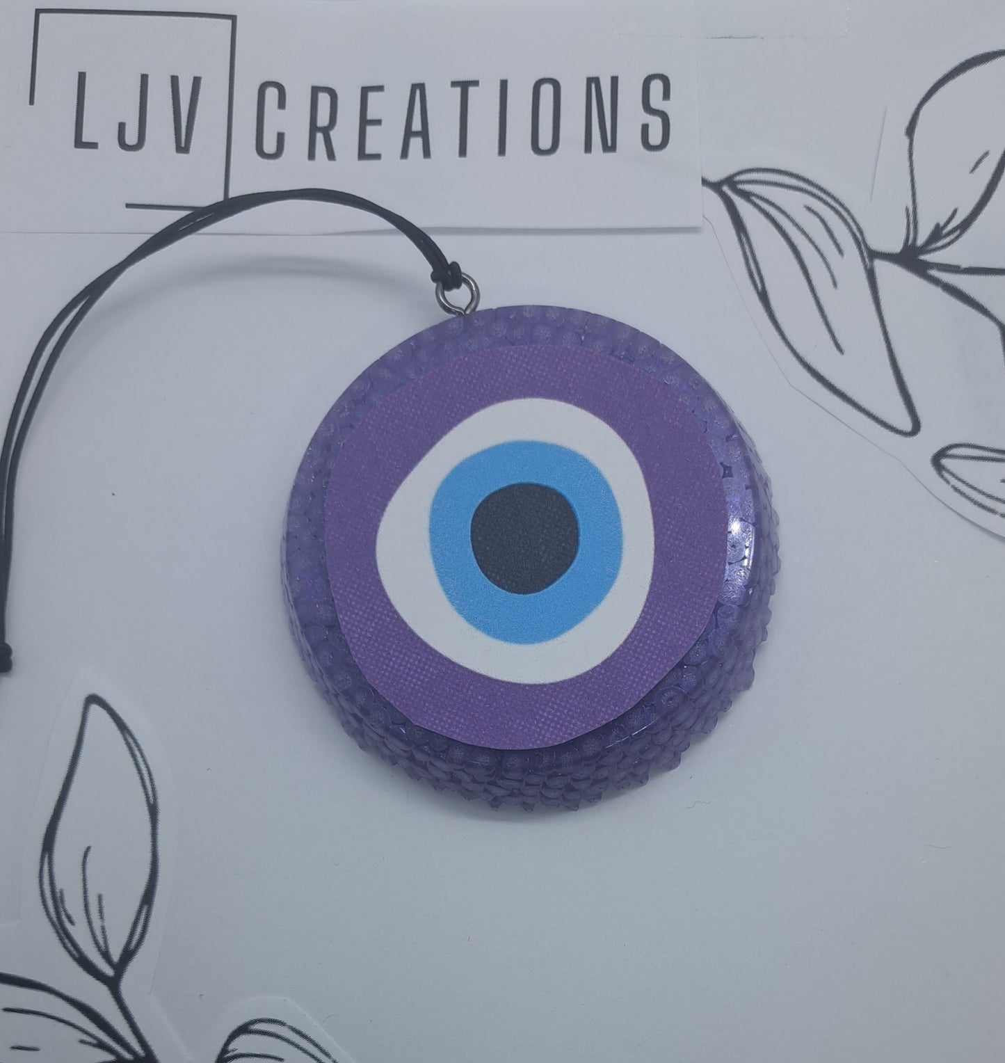 3" Round Purple Evil Eye Freshie