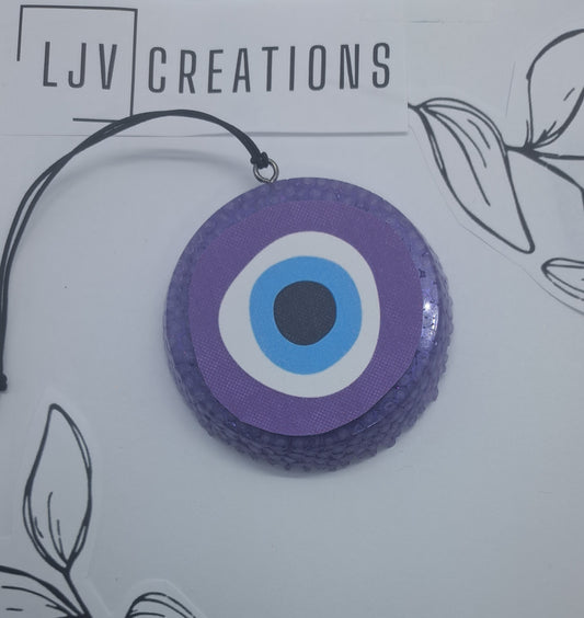 3" Round Purple Evil Eye Freshie