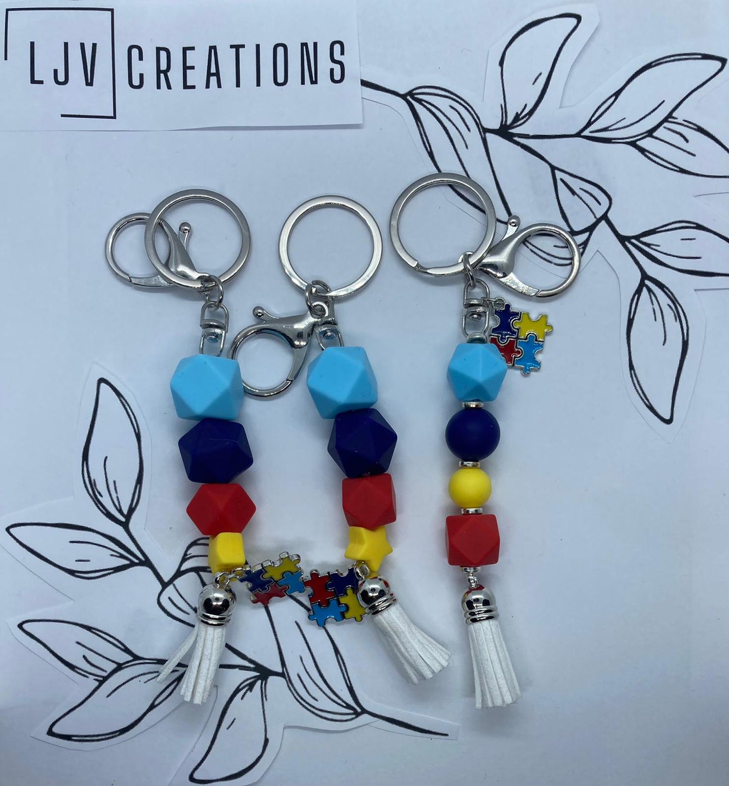 Autism silicone keychains