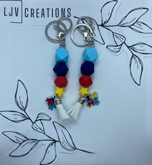 Autism silicone keychains