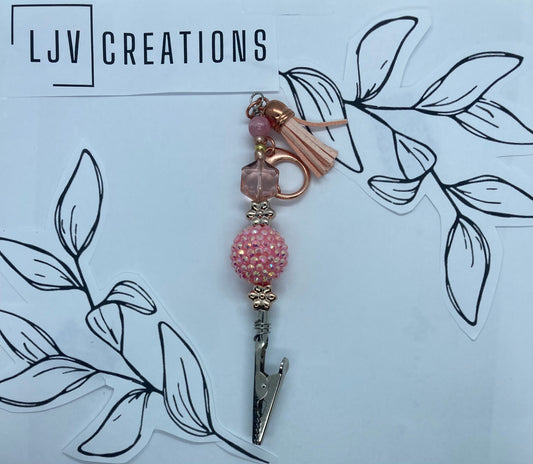 Pink w/ Flower Roach Clip